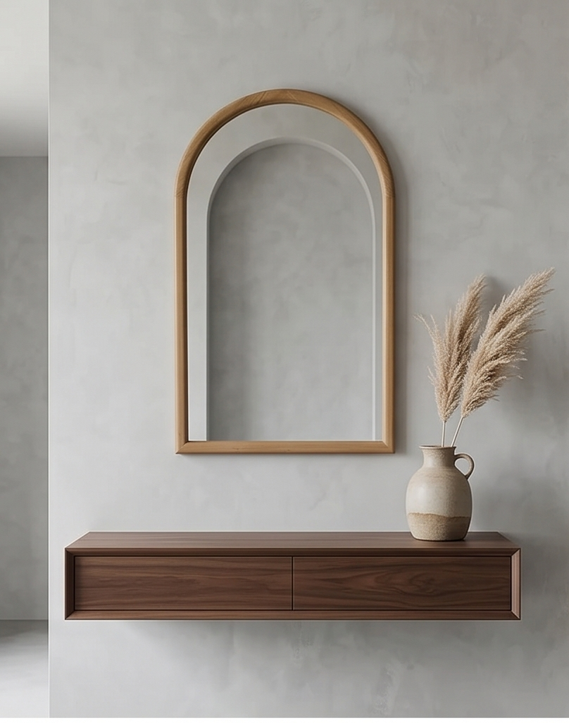 Miroir arche en Bois Naturel (80cmx50cm) — photo 2