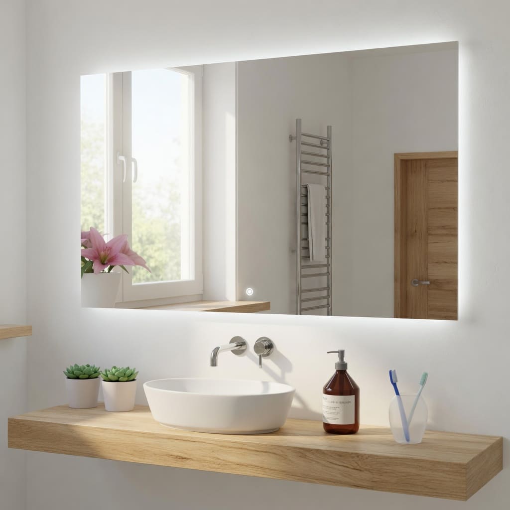 Miroir LED Rectangulaire Moderne – Série Lumina 120x70 cm
