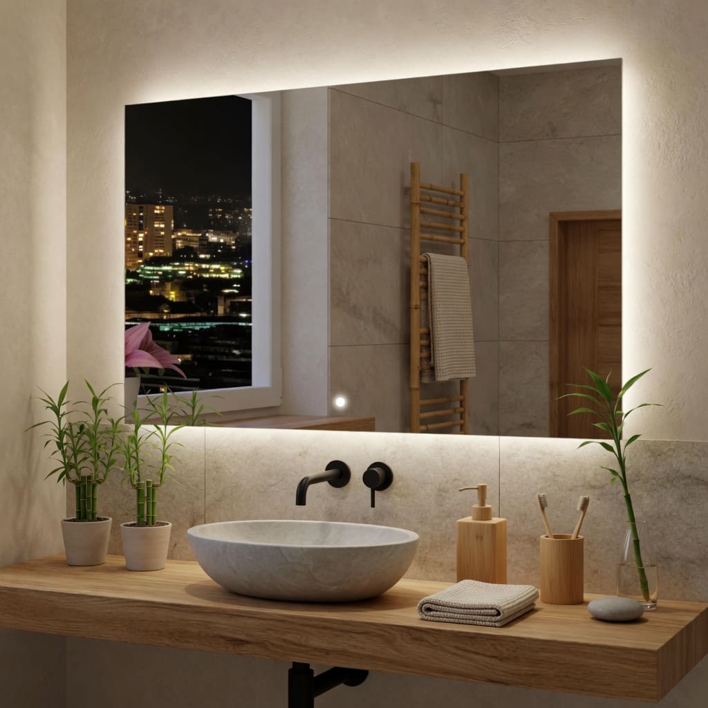 Miroir LED Rectangulaire Moderne – Série Lumina 120x70 cm — photo 2