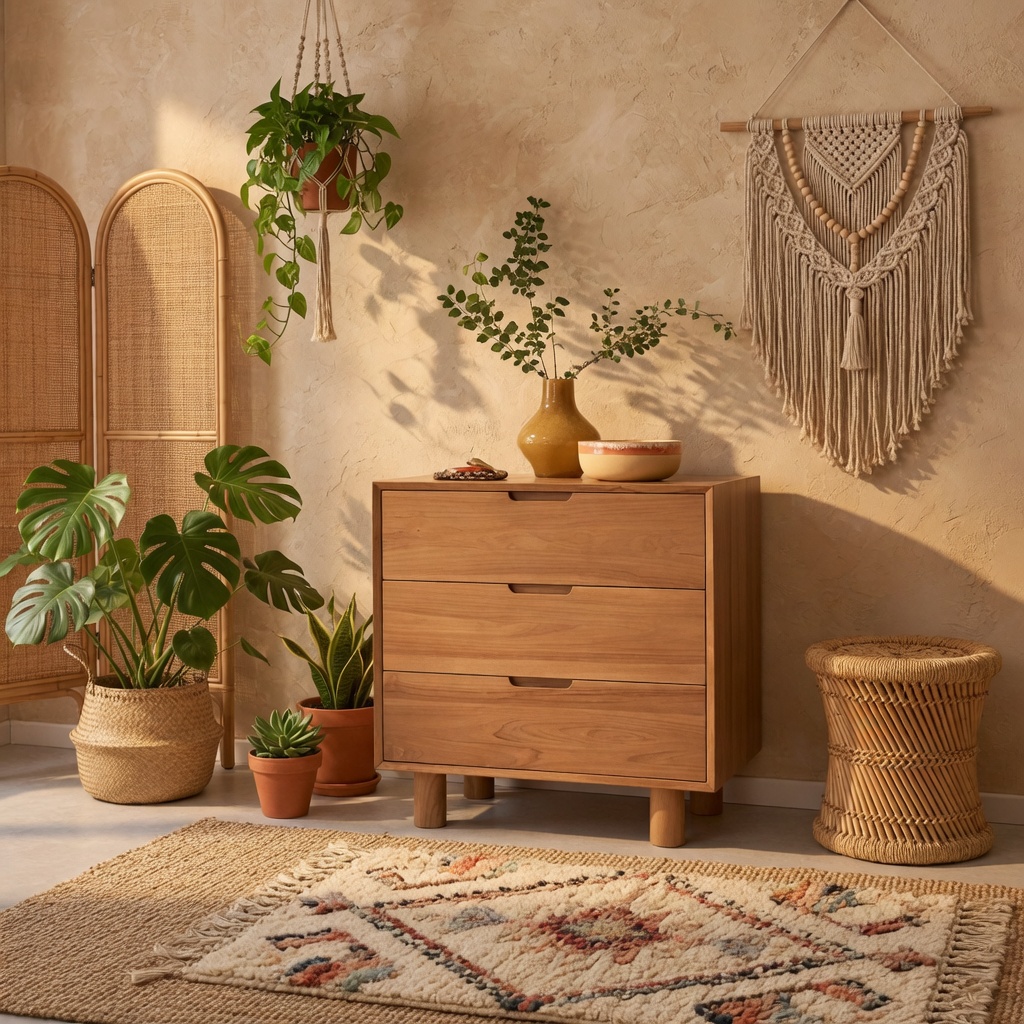 Commode en teck massif 80 cm NORDICA — photo 2