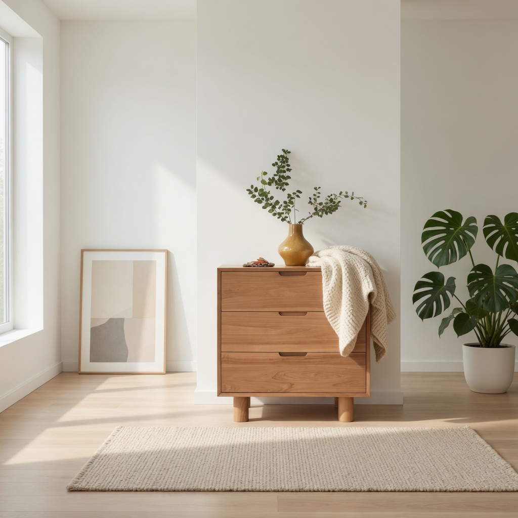 Commode en teck massif 80 cm NORDICA