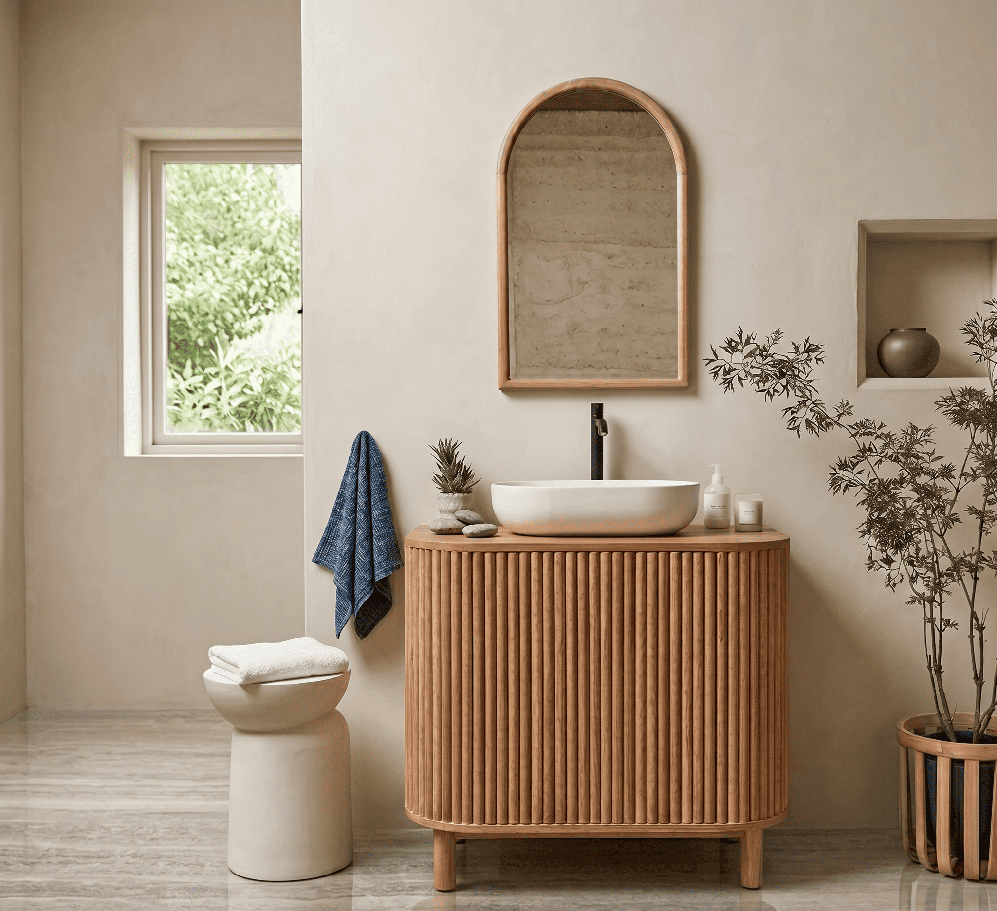 Meuble sous-vasque en teck massif COLINE – 90 cm