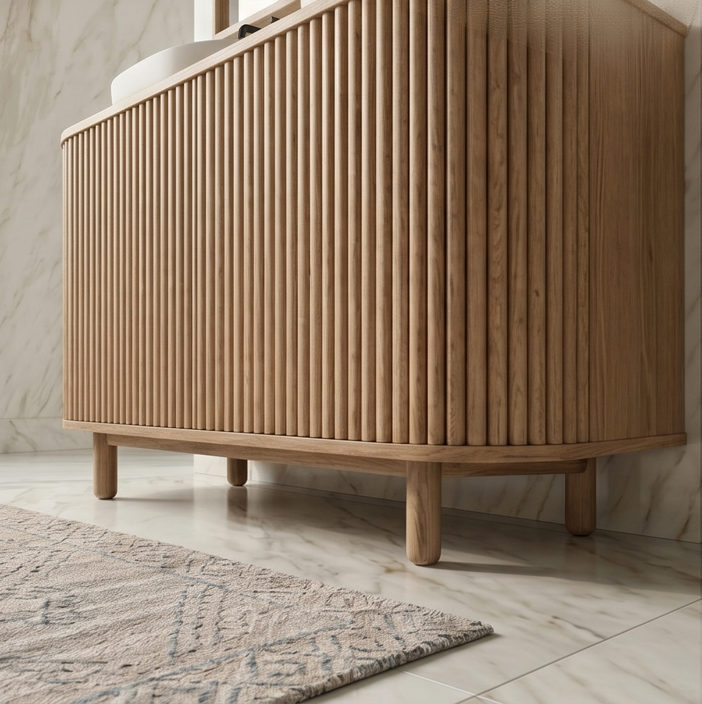 Meuble sous-vasque double en teck massif COLINE – 140 cm — photo 2