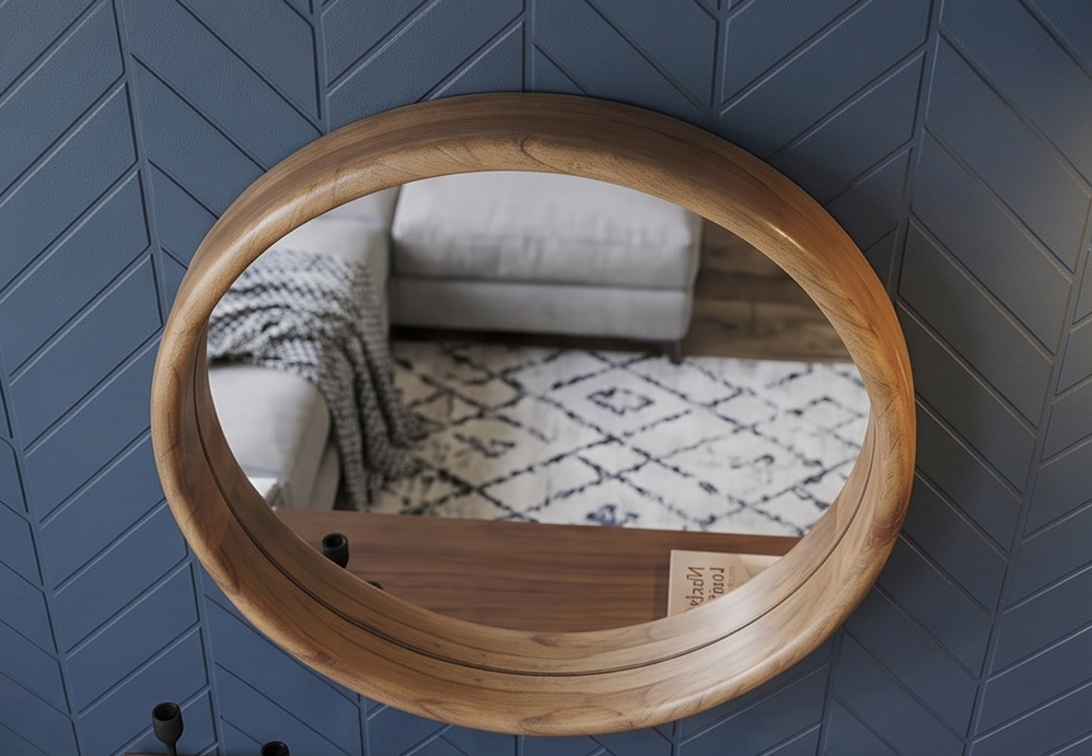 Miroir Rond en Mindi Massif 50 cm – HANA — photo 2