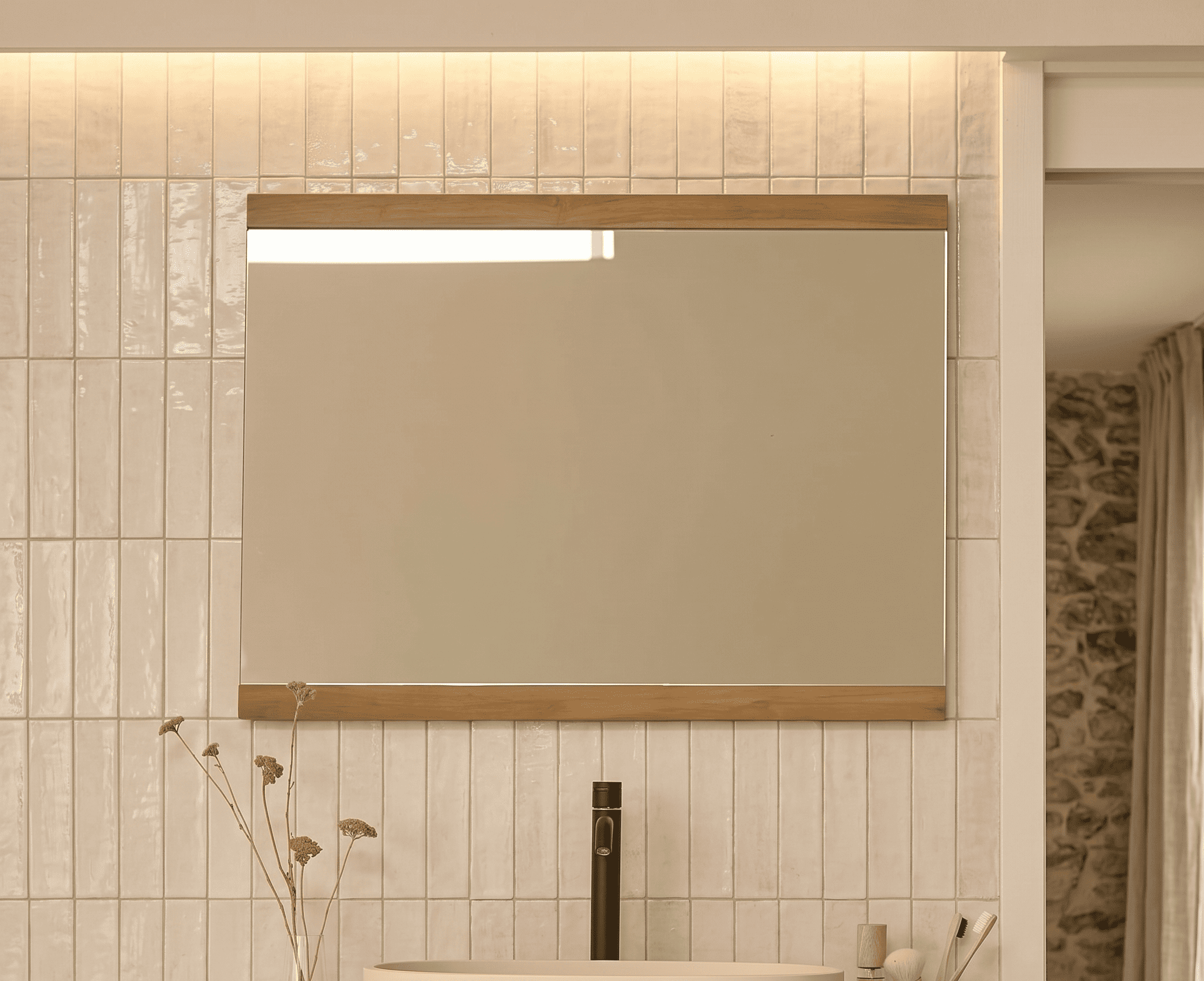 Miroir en Teck Massif Recyclé NAHELE – 80x60 cm — photo 4