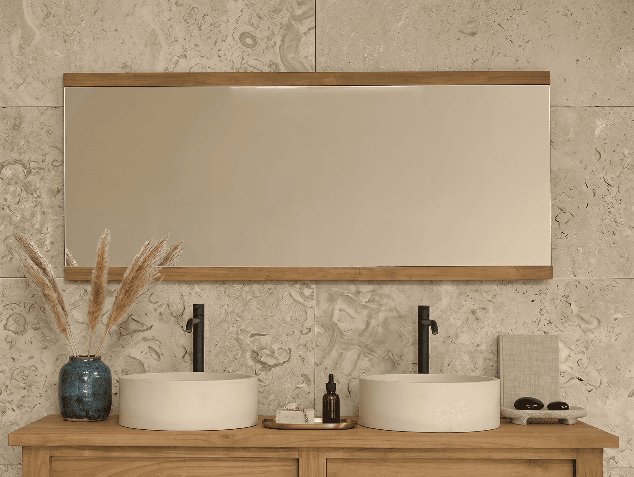 Miroir en Teck Massif Recyclé NAHELE – 140 x 60 cm